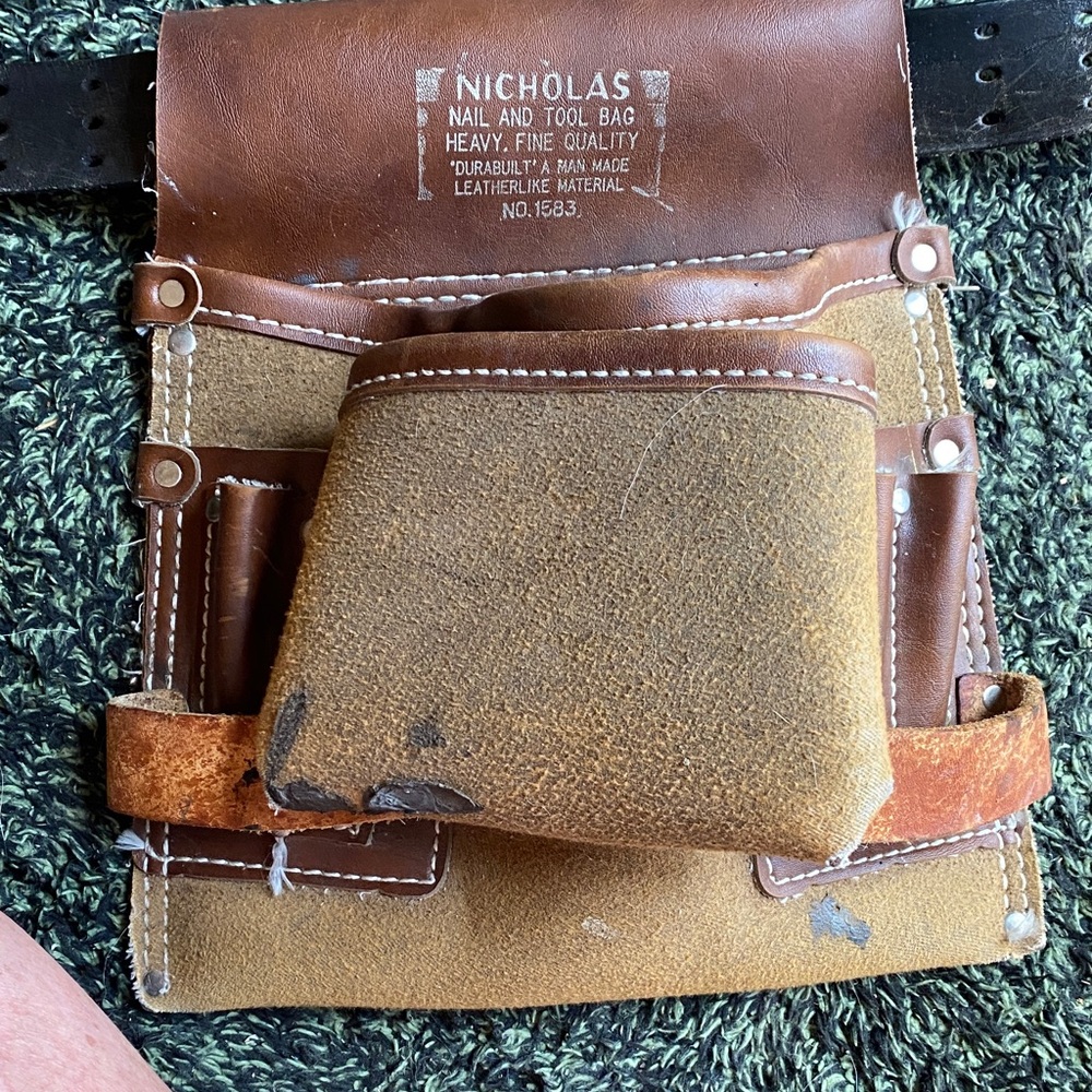 NICHOLAS Tan and Brown Leather Tool Bag